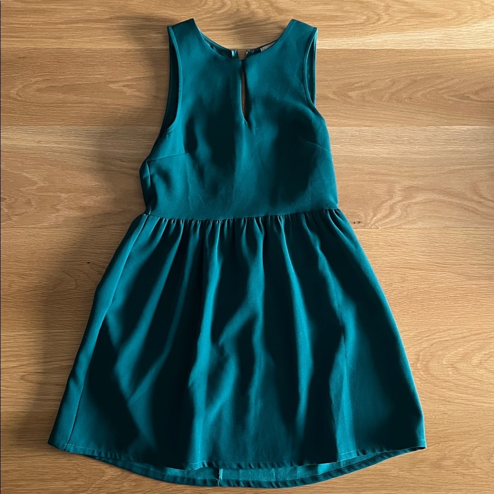 Everly Green Sleeveless A-line Dress